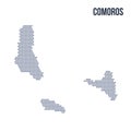 Vector hexagon map of Comoros isolated on white background