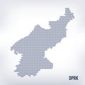 Vector hexagon map of DPRK on a gray background