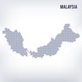 Vector hexagon map of Malaysia on a gray background