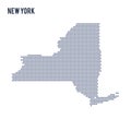 Vector hexagon map of State of New York on a white background