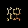 Vector Hexagonal Chemical Formula concept yellow linear icon