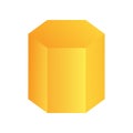 Vector hexagonal prism with gradients and shadow for game, icon, package design, logo, mobile, ui, web, education. 3d