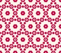 Vector hexagons background. Geometric red and white hexagonal seamless pattern Royalty Free Stock Photo