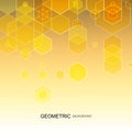 Vector hexagons design background, Orange geometric pattern, Abstract vector with colorful hexagonal honey combs