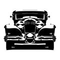 Vector hi-detailed silhouette retro styled hotrod isolated on white background.