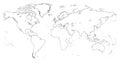 Vector high detailed outline of world map