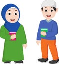 Vector of high quality Muslim student pairs