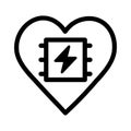 Vector heart pacemaker icon