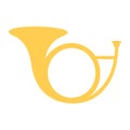 Brass horn musical instrument symbol