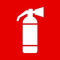 Vector illustration of the fire extinguisher red sign icon Royalty Free Stock Photo