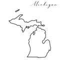 Vector high quality map of the American state of Michigan Royalty Free Stock Photo