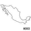 Vector high quality map of Mexico Royalty Free Stock Photo