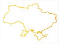 Vector high quality map of the European state of Ukraine - Simple hand made line drawing map