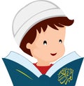 Vector of high quality Muslim reading a book