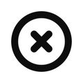 X cancel round button icon