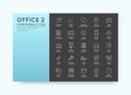 Vector High Qulaity Office Outline Icons Set Royalty Free Stock Photo