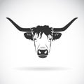 Vector of highland cattle cow head design on white background. Royalty Free Stock Photo