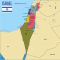 Israel vector map with regions Royalty Free Stock Photo