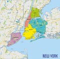 Vector map of New York Royalty Free Stock Photo