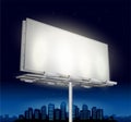 Vector highway ad billboard roadside at night Royalty Free Stock Photo