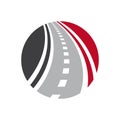 Vector highway logo combination. Curved road and roadway symbol. Royalty Free Stock Photo