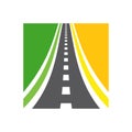 Vector highway logo combination. Roadway and pathway symbol. Royalty Free Stock Photo