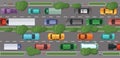 Vector highway with a lot of cars and vehicles