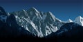 Vector Himalayan mountain landscape. Lhotse - south face view from Everest Base Camp Trek.