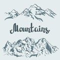 Vector Himalayan peaks. mountain landscape. Royalty Free Stock Photo