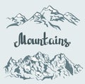 Vector Himalayan peaks. mountain landscape.