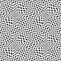 Vector hipster abstract geometry trippy pattern with 3d illusion, black and white seamless geometric background Royalty Free Stock Photo