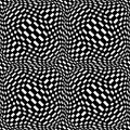 Vector hipster abstract geometry trippy pattern with 3d illusion, black and white seamless geometric background Royalty Free Stock Photo