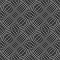 Vector hipster abstract geometry trippy pattern with 3d illusion, black and white seamless geometric background Royalty Free Stock Photo