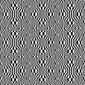 Vector hipster abstract psychadelic geometry trippy pattern with 3d illusion, black and white seamless geometric background Royalty Free Stock Photo