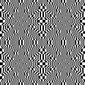 Vector hipster abstract psychadelic geometry trippy pattern with 3d illusion, black and white seamless geometric background Royalty Free Stock Photo