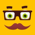 Vector Hipster Avatar with Geek Glasses And