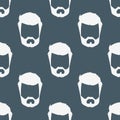 Vector hipster retro hair style seamless pattern mustache vintage old shave male facial beard haircut