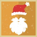 Vector hipster Santa Claus. Silhouette with cool beard and glas
