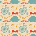 Vector hipster seamless pattern in trendy hand sketched style.