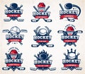Vector Hockey logo Set Royalty Free Stock Photo