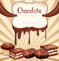 Vector holiday background with chocolate candy