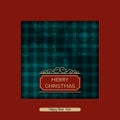 Vector christmas postcard with greeting words, tartan pattern and snow whites . design for christmas, cards, presents, cov