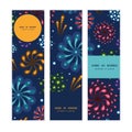 Vector holiday fireworks vertical banners set Royalty Free Stock Photo