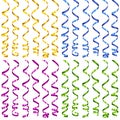 Vector holiday serpentine ribbons set