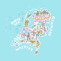 Vector Holland Map Royalty Free Stock Photo