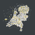 Vector Holland Map Royalty Free Stock Photo