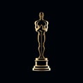 Vector Hollywood Golden Oscar Academy Award Statue Illustrationine. Success and Victory Concept. Design Template for