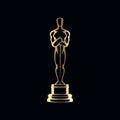 Vector Hollywood Golden Oscar Academy Award Statue Illustrationine. Success and Victory Concept. Design Template for