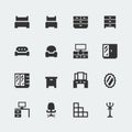 Vector home furniture mini icons set #1 Royalty Free Stock Photo