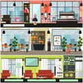Vector home and office cleaning interior poster, banner set